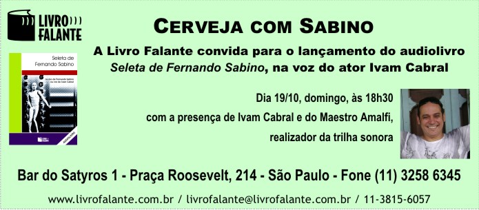 Livro Falante convida para o evento Cerveja com Sabino 